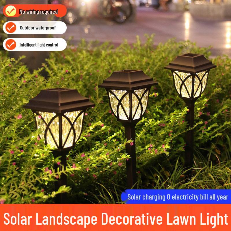 Waterproof Solar Courtyard Lawn Light with Ground Insert for Outdoor Yard and Garden Decoration