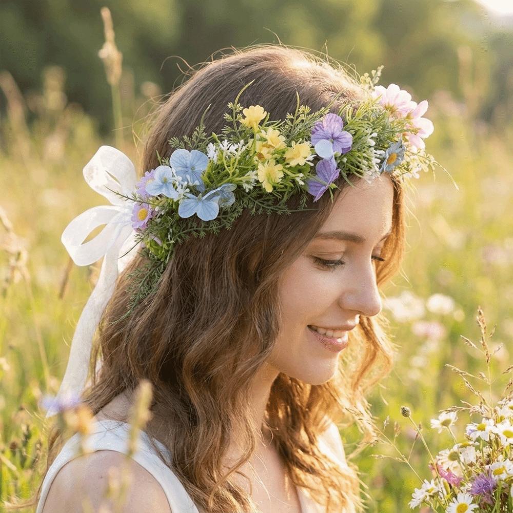 Daisy Decoration Bridal Flower Headband Artificial Floral Hair Hoop Bridal Ceremony