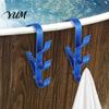 Easy Install Pool Side Storage Pole Hanger, Above Ground Hook, Heavy Duty Hanger Tool Holder for Skimmer, Vacuum Cleaning Tools, Fits Round Top Rails