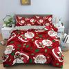 Red Christmas King Queen Duvet Cover Cartoon Santa Claus Bedding Set for Kid Boy Girl Happy Holiday 2/3pcs Polyester Quilt Cover