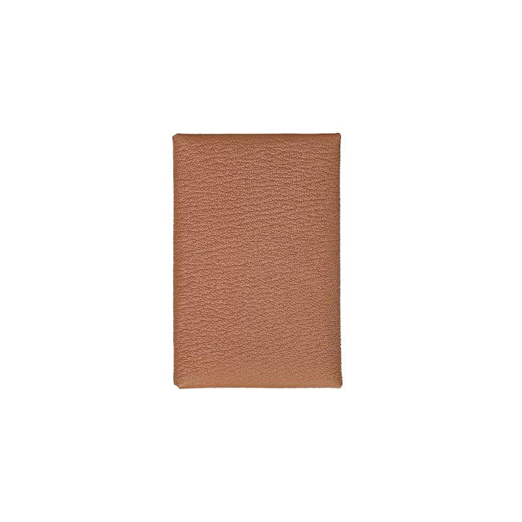 Hermes Calvi Duo Mysore Goat Leather Wallet Card Holder Regular Women Wallets Quebracho Mauve-Sylvestre H083038CKAI