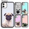 Krajews CUTE PUPPY PUG DOG MOPS Phone Case Cover For iPhone 14 5 6s 7 8 Plus X XR XS 11 12 13 Pro Max Samsung S21 S22ultra Plus