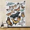 Butterfly Moth Moon Phase Tapestry Boho Aesthetic Wall Hanging Celestial Gothic Bedroom Living Room Dorm Wall Decor