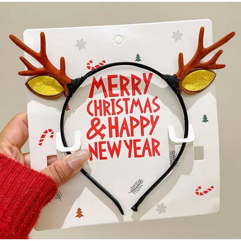 Рождественская повязка на голову рождественский колокольчик из рога лося с блестками рождественская повязка для волос с новым годом реквизит для фотосессии веселый рождественский декор подарки для детей