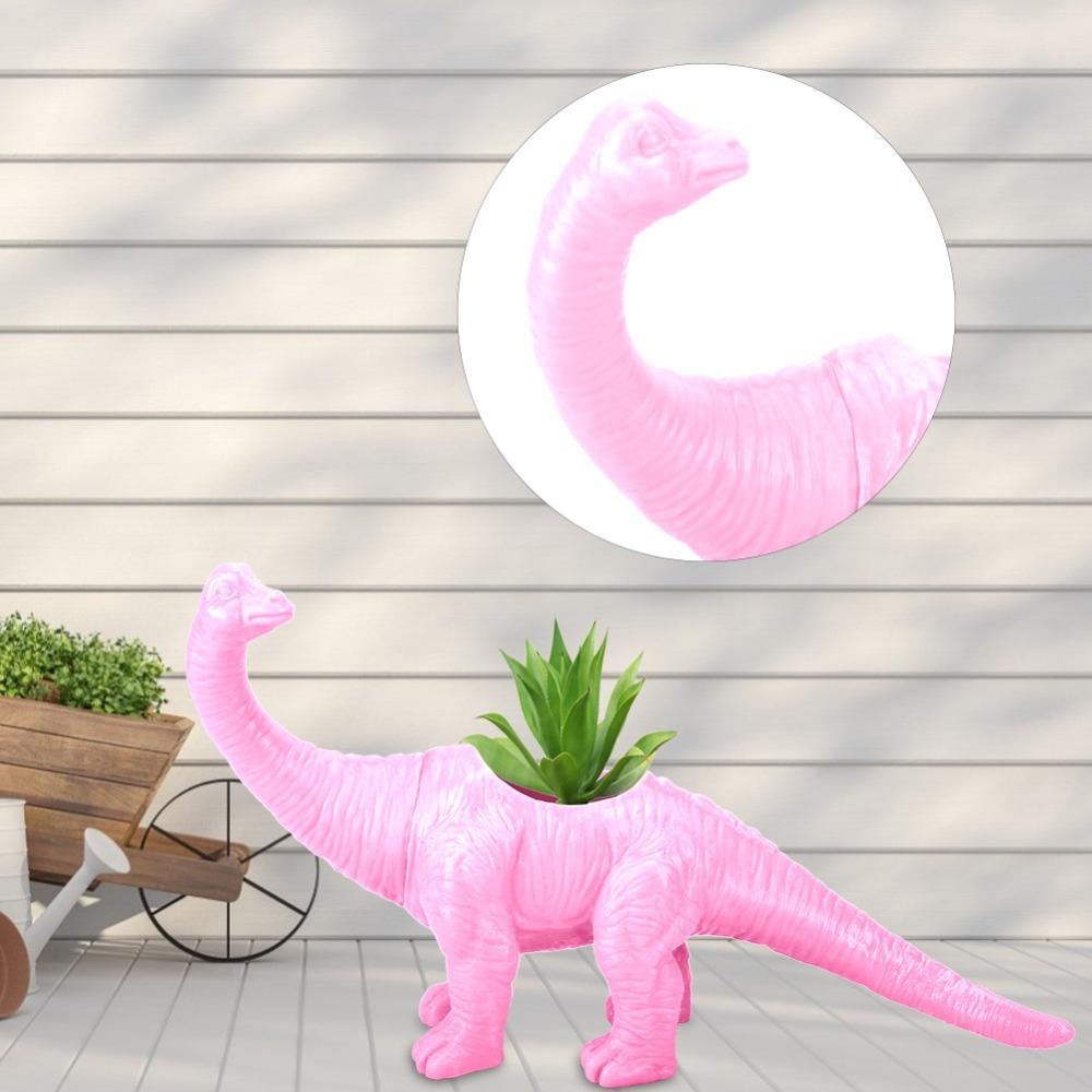 PVC Dinosaur Flower Pot Yellow Garden Decoration Pot Creative Animal Planter For Cactus Plant