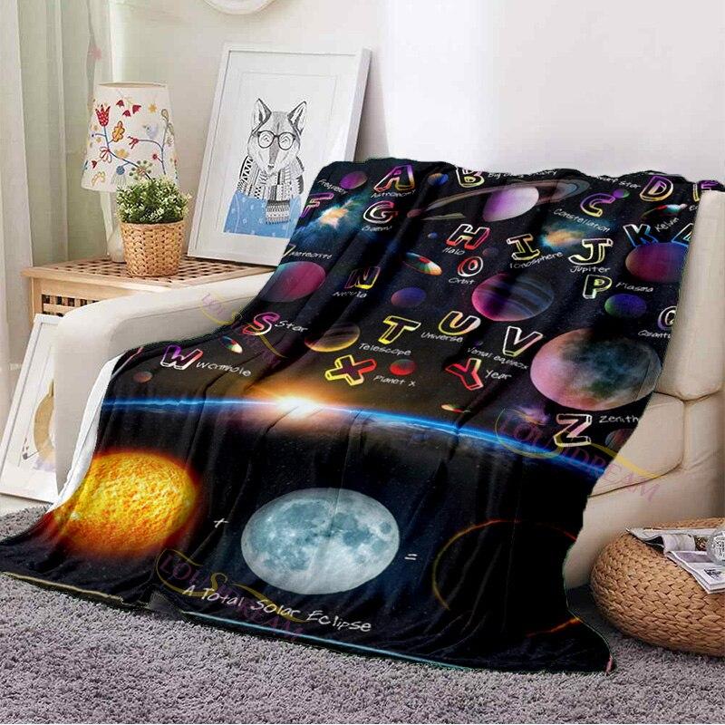 Фланелевое одеяло с тематикой космического пространства Галактики, одеяло с солнечной системой, одеяло для космического пространства, дизайн для дивана-кровати, декор комнаты, подарок