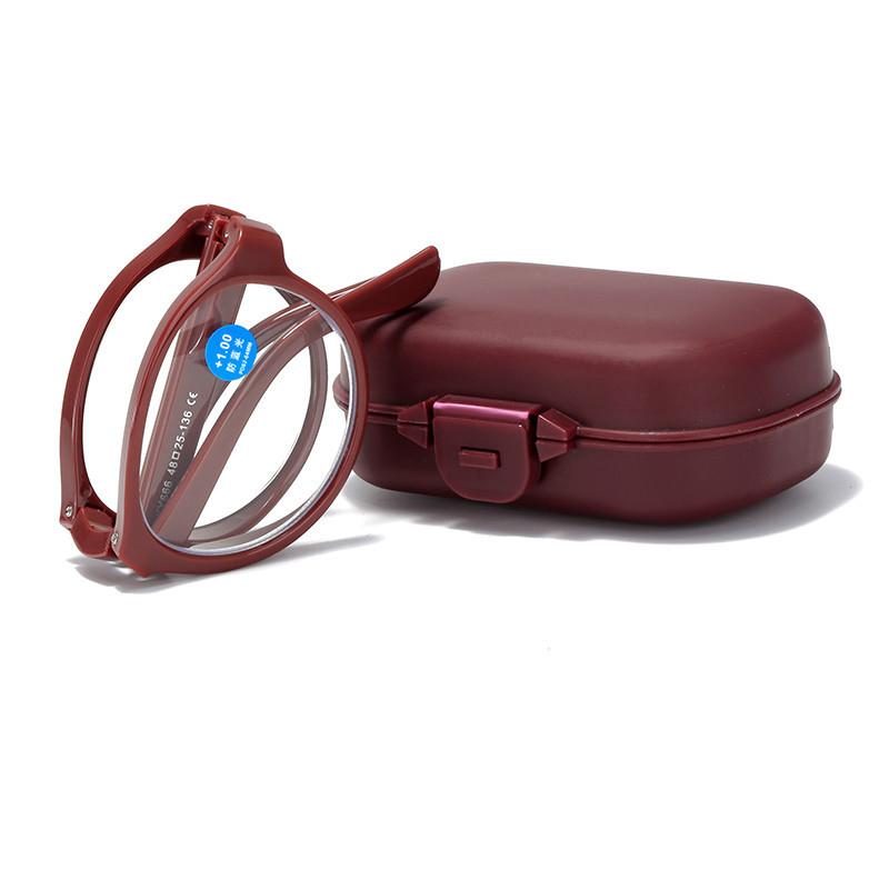 Модные складные очки для чтения для пожилых людей с линзами, блокирующими синий свет, и пружинными шарнирами, в комплекте с защитным футляром