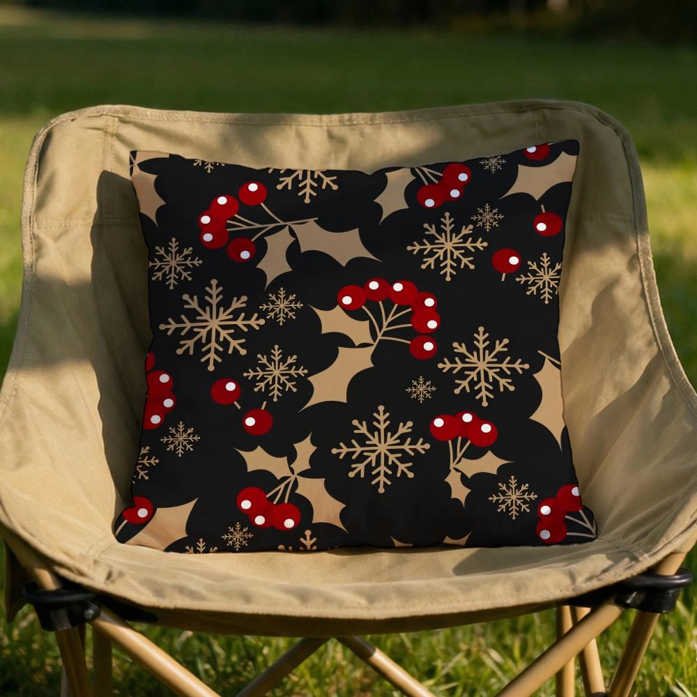 Christmas tree bells snowman Cushion Cover Soft Reversible Durable Pillow Cover MultiScene Use for Home Car Daily Comfort