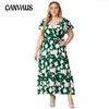 Summer Women's Dress Plus Size V-Neck Printed Dresses