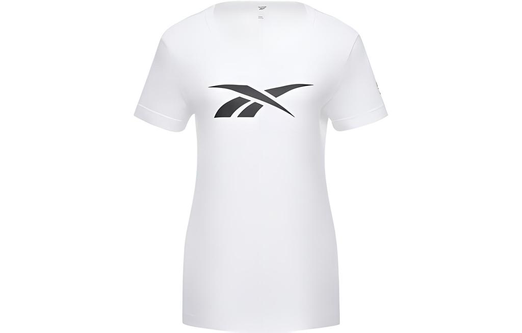 Reebok T Shirts Women's White Crew Neck Moderate Straight Fit GV5522