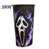 Halloween Party Decoration Drinkware Thermochromic Color-Changing Cup, Horror Theme Cold Drink Lightweight Portable Metal Mug Tumbler, Wide Mouth for
