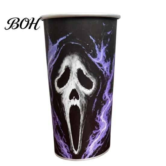Halloween Party Decoration Drinkware Thermochromic Color-Changing Cup, Horror Theme Cold Drink Lightweight Portable Metal Mug Tumbler, Wide Mouth for