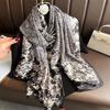 180*90cm Luxury Brand Ladies Spring Summer Long Silk Scarf Shawl Digital Painted Shawl Gogh Oil Painting Lady Foulard Bandanna