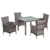 VidaXL Garden Dining Furniture 5 Pc and Cushions Wicker Resin Grey
