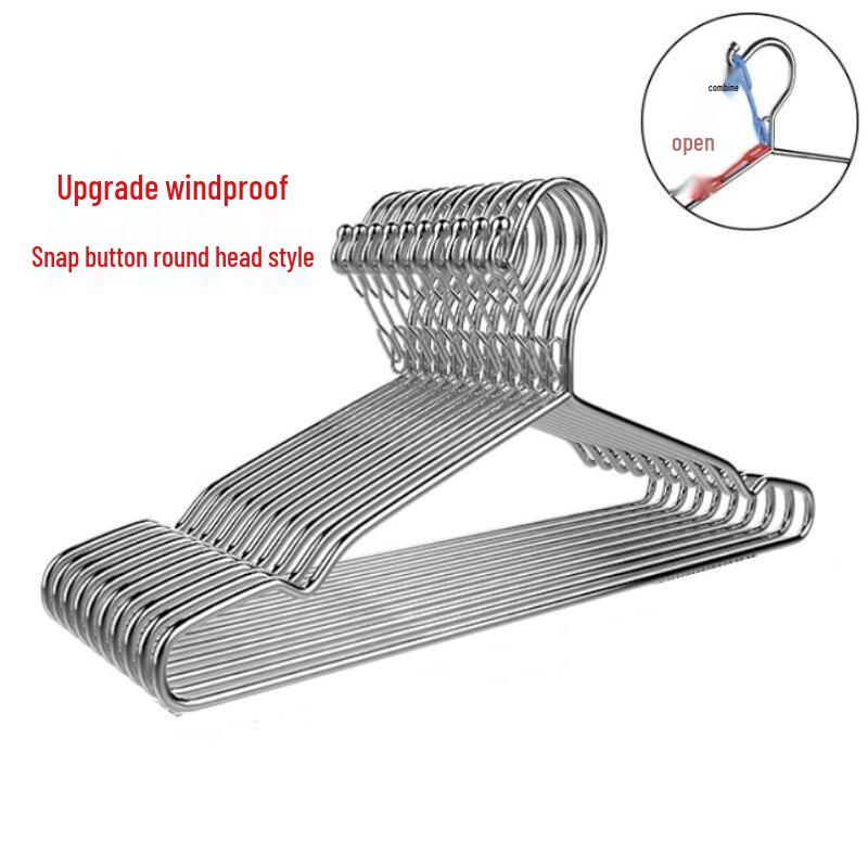 Ди Жуй Эн Вешалки для одежды из нержавеющей стали 304, противоскользящие, ветрозащитные, набор 10 штук