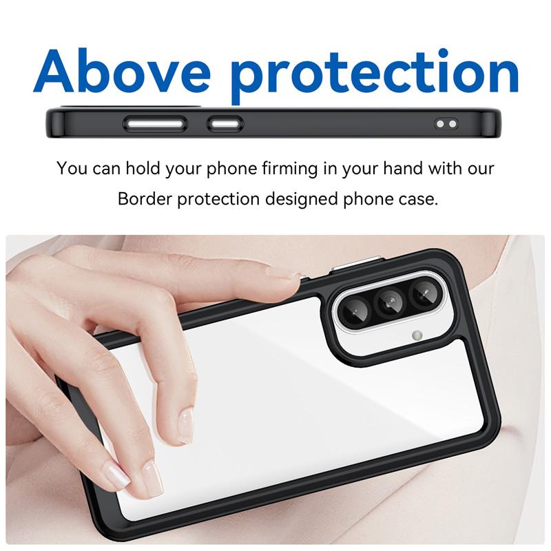 For Samsung Galaxy A56 5G Case For Samsung A06 A16 A36 A56 Cover Colorful Soft Edge Silicone Transparent Bumper For Galaxy A56