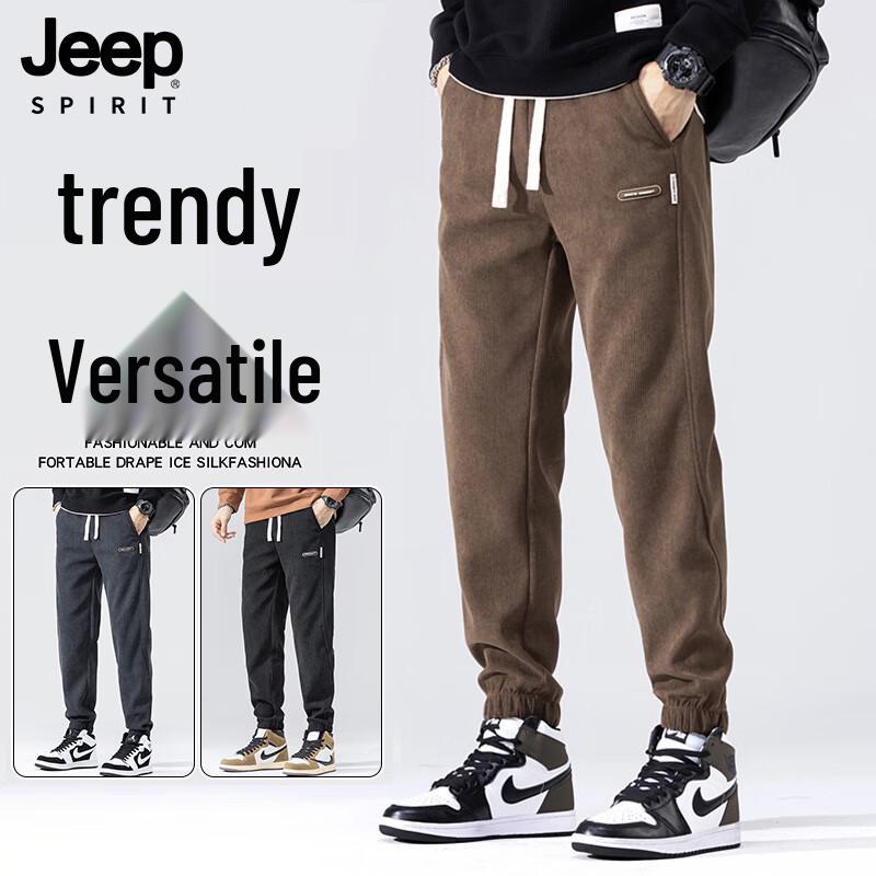 JEEP SPIRIT Men's Corduroy Loose Sport Sweatpants