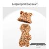 Женский Утепленный Шарф и Рыбацкая Шапка с Медвежонком и Защитой Шеи, Модный Мультяшный Леопардовый Принт, Блокировка Цвета.