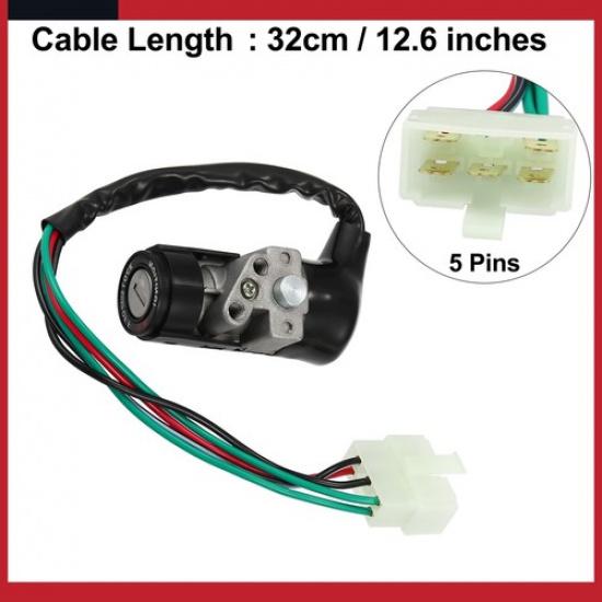 Pack of 1 For GY6 125 Motorcycle Scooter Security 5 Wires Ignition Switch Lock
