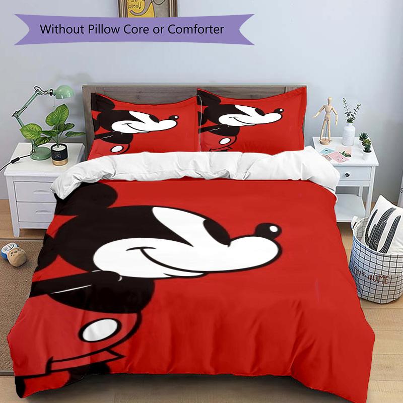 Mickey Mouse Iconic Pose Print 3Pcs Bedding Setduvet Cover With 2 Bedropillowcase Home Birthday Gift