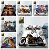 3D Motorcycle Printed Bedding Set Industrial Style Duvet Cover Pillowcase Set Single/double Bed Boys and Teenagers Cool Cover