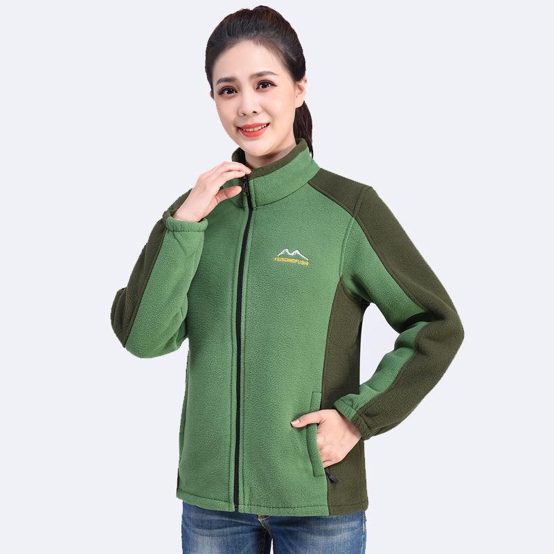 Осень и Зима Уличный Женский Флис Флисовая Женская Куртка Большого Размера Свободный Кардиган Воротник-стойка Свитер