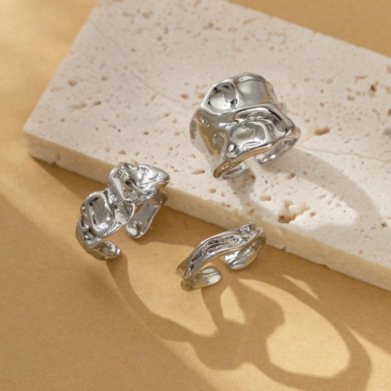 3 шт. Модные Новые, Необычные Металлические Кольца с Индивидуальностью, Простой Комплект Колец для Уличной Фотосессии для Женщин