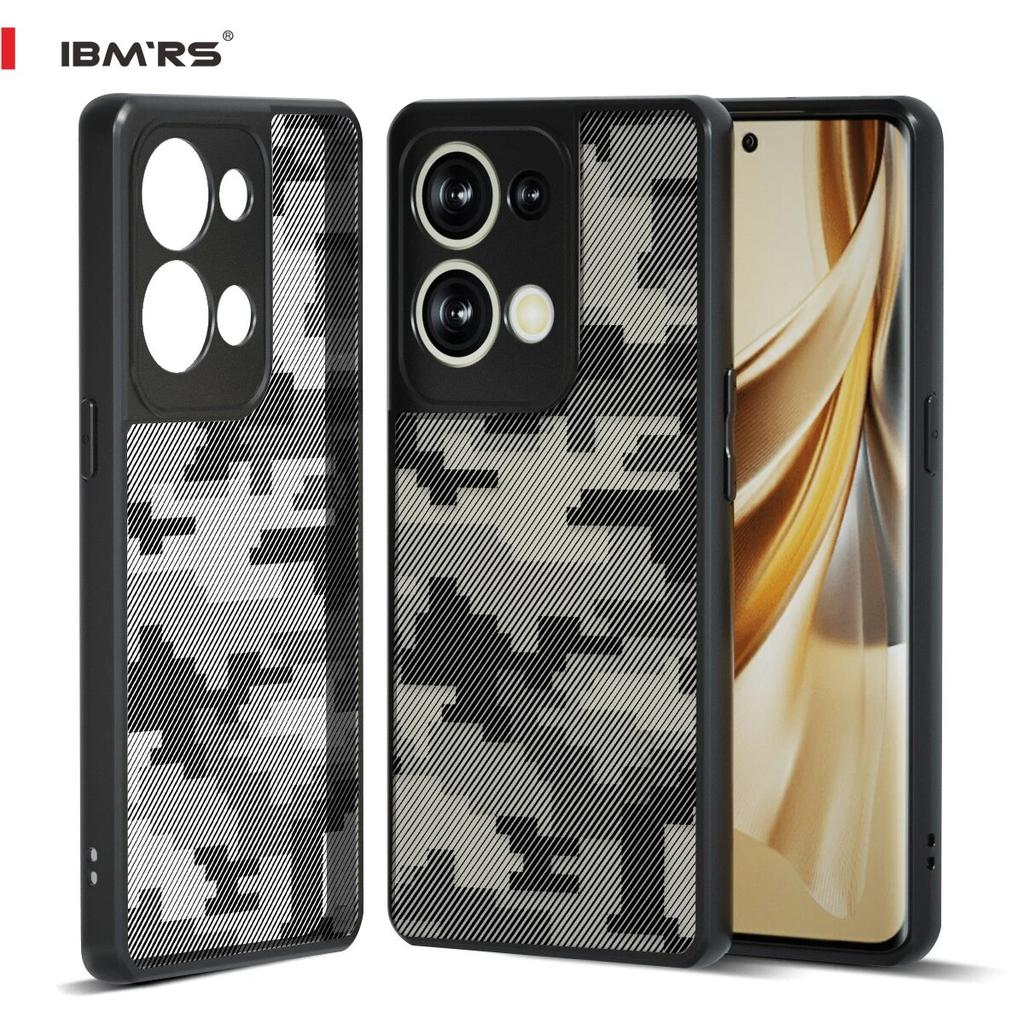 (Comes with Wrist strap)BMRS for Oppo Reno9 Pro+ Camo Clear Case, Shockproof Protective Cover