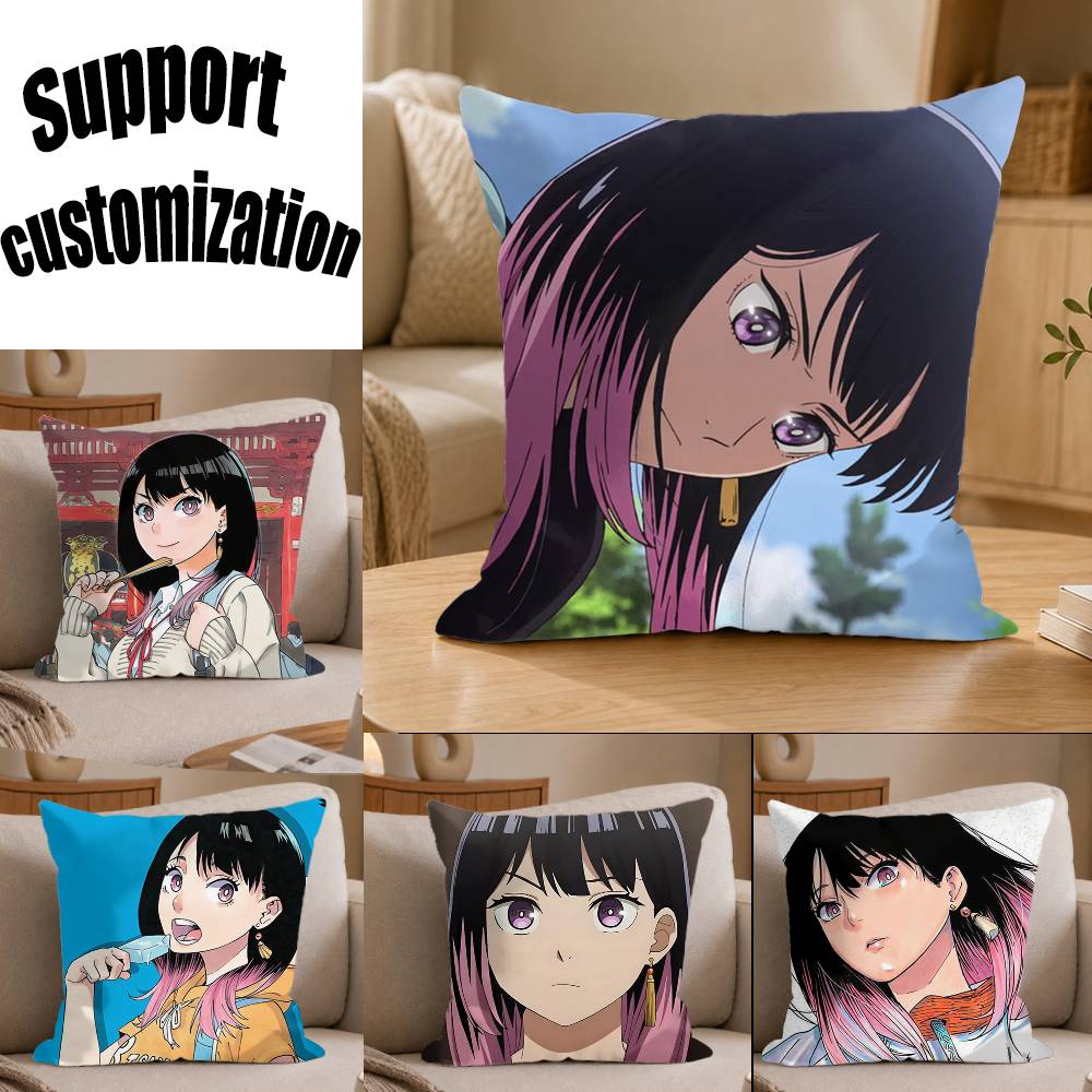 Anime Akanebanashi Sakuragawa Akane Square Sofa Pillow Cover Solid Color Living Room Home Decor Cushion Case