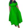 Women's Dress Summer Fashion Temperament Tie Plus Size Dresses