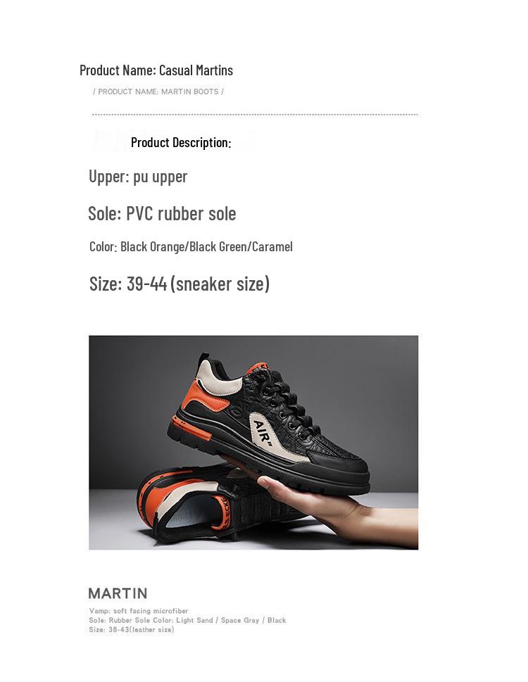 Men's Thick-Soled Casual Work Boots and Hiking Shoes