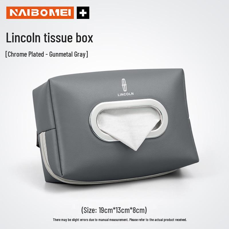 Lincoln Adventure Car Tissue Box for MKC, Aviator, MKZ, Nautilus - Armrest & Seat Back Pull-Out Tissue Pack