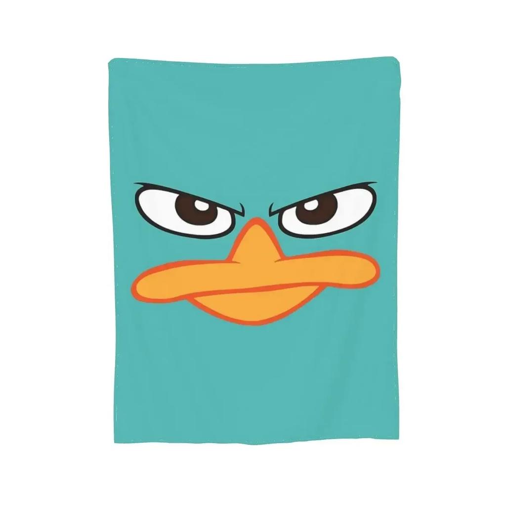 Perry The Platypus Mask Blankets Soft Warm Flannel Throw Blanket Cover for Bed Living room Picnic Travel Home Couch