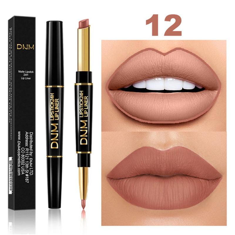 12 Colors Natural Lip Liner Pencil Lipstick Waterproof Moisturizing Two In One Lipstick Lip Profiler Makeup Tool Cosmetics