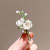 Fashion Temperament Magnolia Flower Brooch for Women White Flower Pin Brooch Dress Clothes Suit Scarf Clip Jewelry Gift