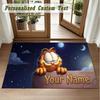 Crystal Velvet Square Rug Custom NameGarfield Pattern Non Slip Home Floor Decor Rug