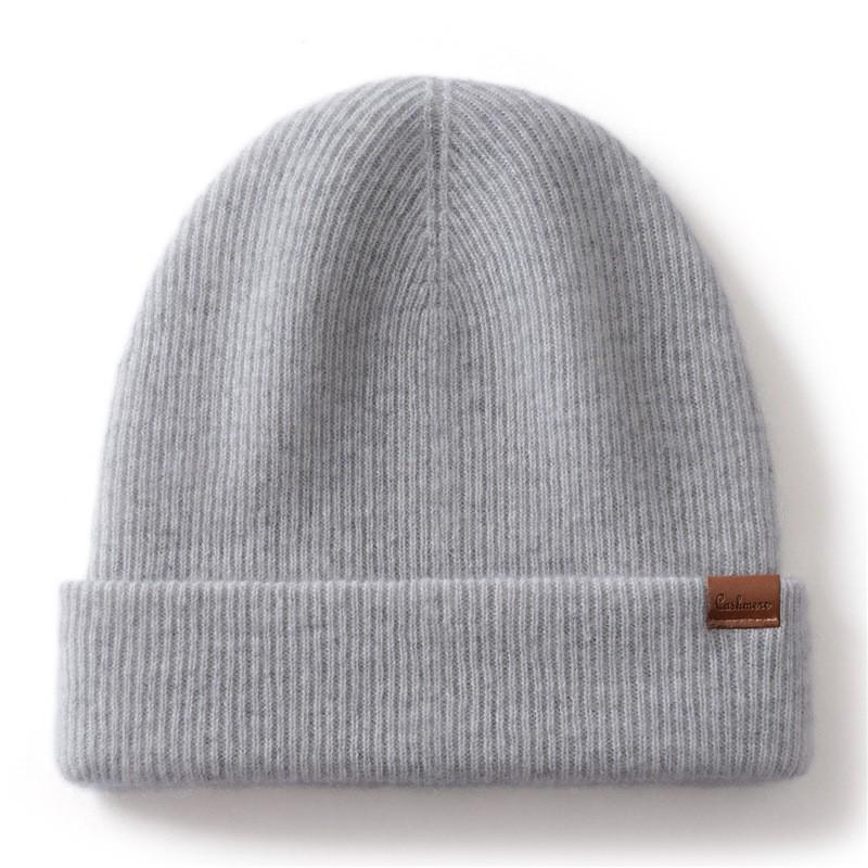 100% Cashmere Knit Beanie Hat Unisex Warm Winter Cap Ear Protection Foldable Outdoor Cycling