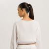 Hanro Cropped T shirT 3 4 Slv  whiTe 74928 