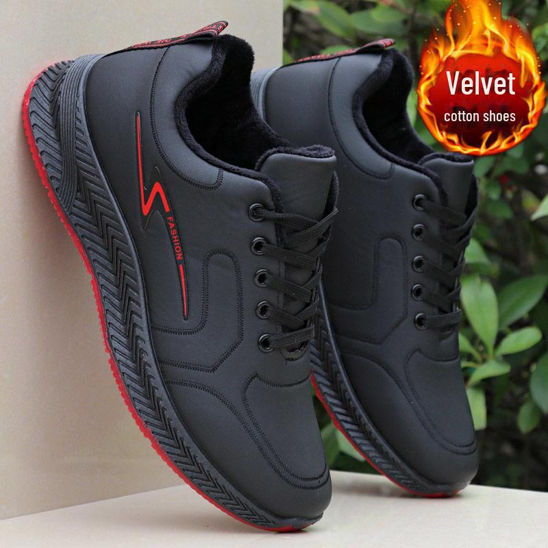 Men's Waterproof Leather Winter Running Shoes with Extra Warmth