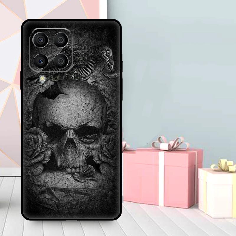 Чехол-череп с вороном для Samsung Galaxy M56 M52 M32 M53 M16 M11 M21 M31 M35 M12 M13 M14 M15 M36 M55 M34 M54