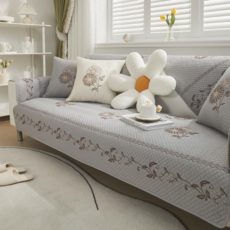 Ткань Four Seasons, хлопковая подушка для дивана с вышивкой, современная простая комбинированная противоскользящая диванная подушка, полотенце