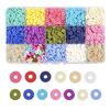 36000 шт. плоские круглые бусины-разделители из полимерной глины для изготовления ювелирных изделий, браслетов, ожерелья, сережек, фурнитура «сделай сам», ремесло с пластиковой коробкой для хранения
