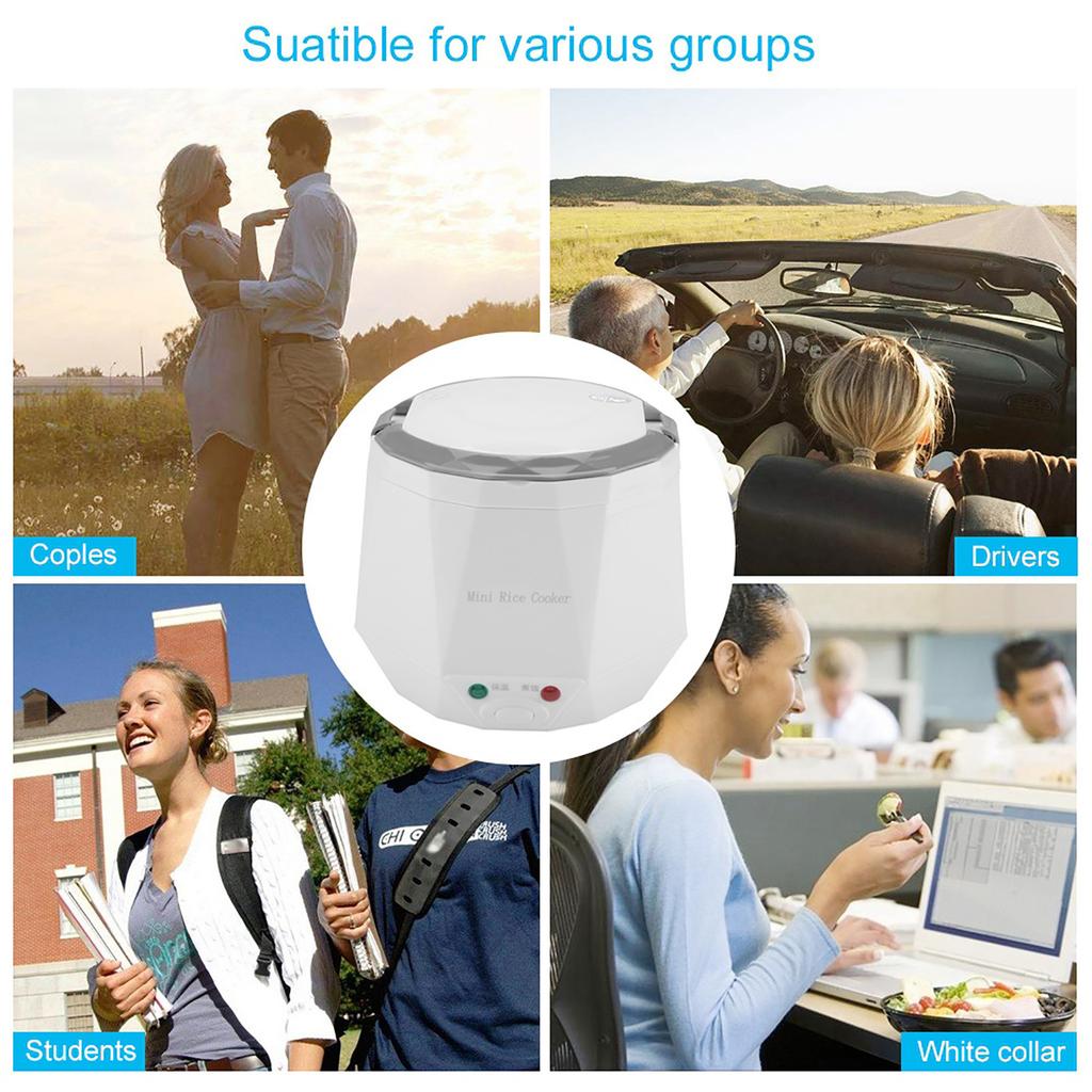24 В 140 Вт 1,6 л электрическая портативная многофункциональная рисоварка пароварка для грузовика (белый)