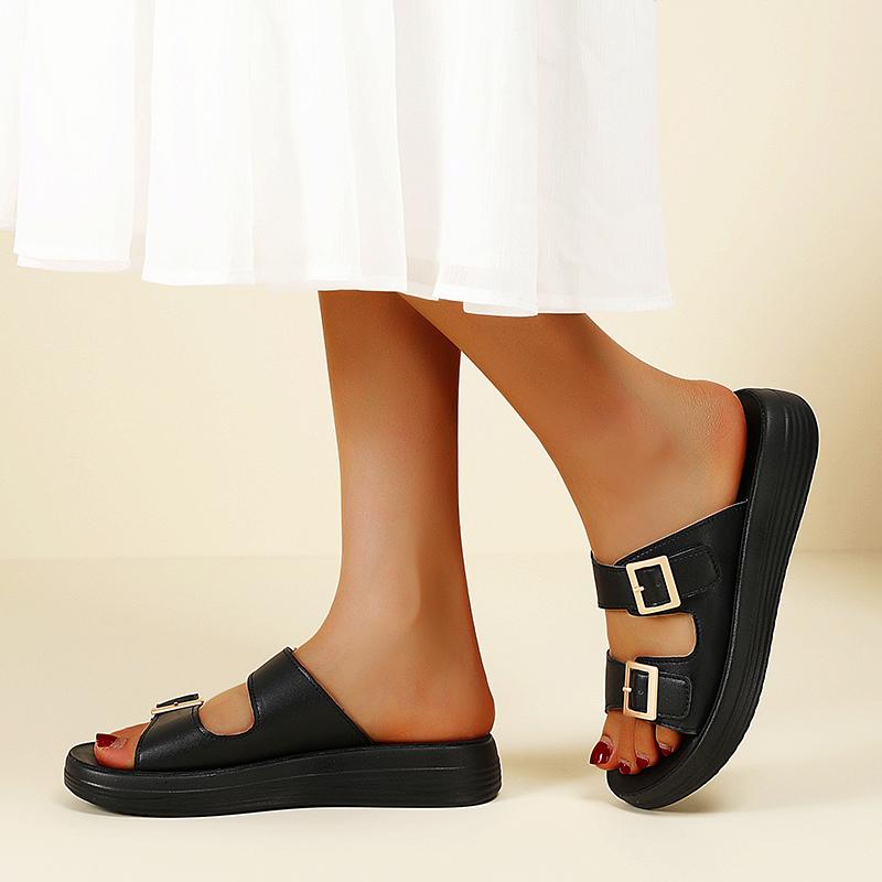 35-43 New Summer Casual Sandals for Women, Comfortable, Non-slip, Buckle, One-strap Sandals