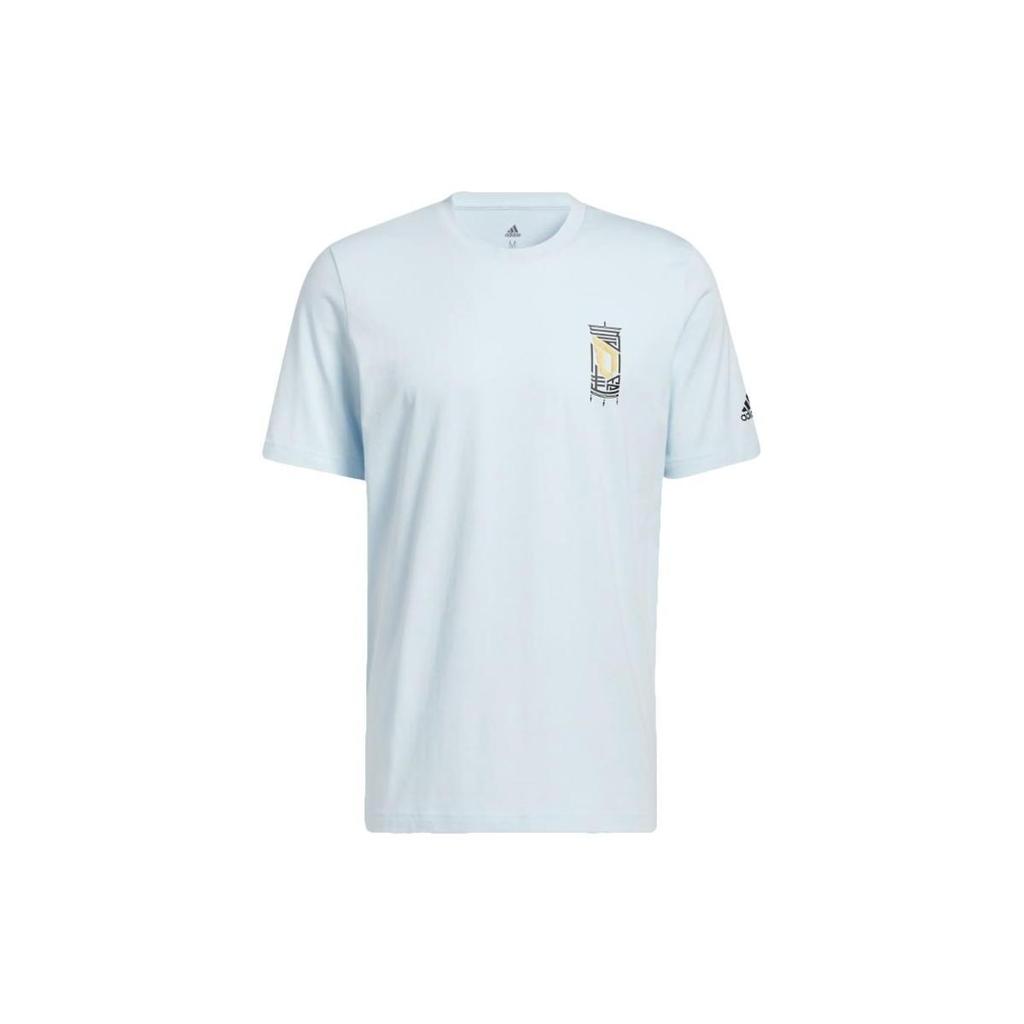 Adidas T Shirts Men's Blue Crew Neck Moderate Straight Fit HM6771