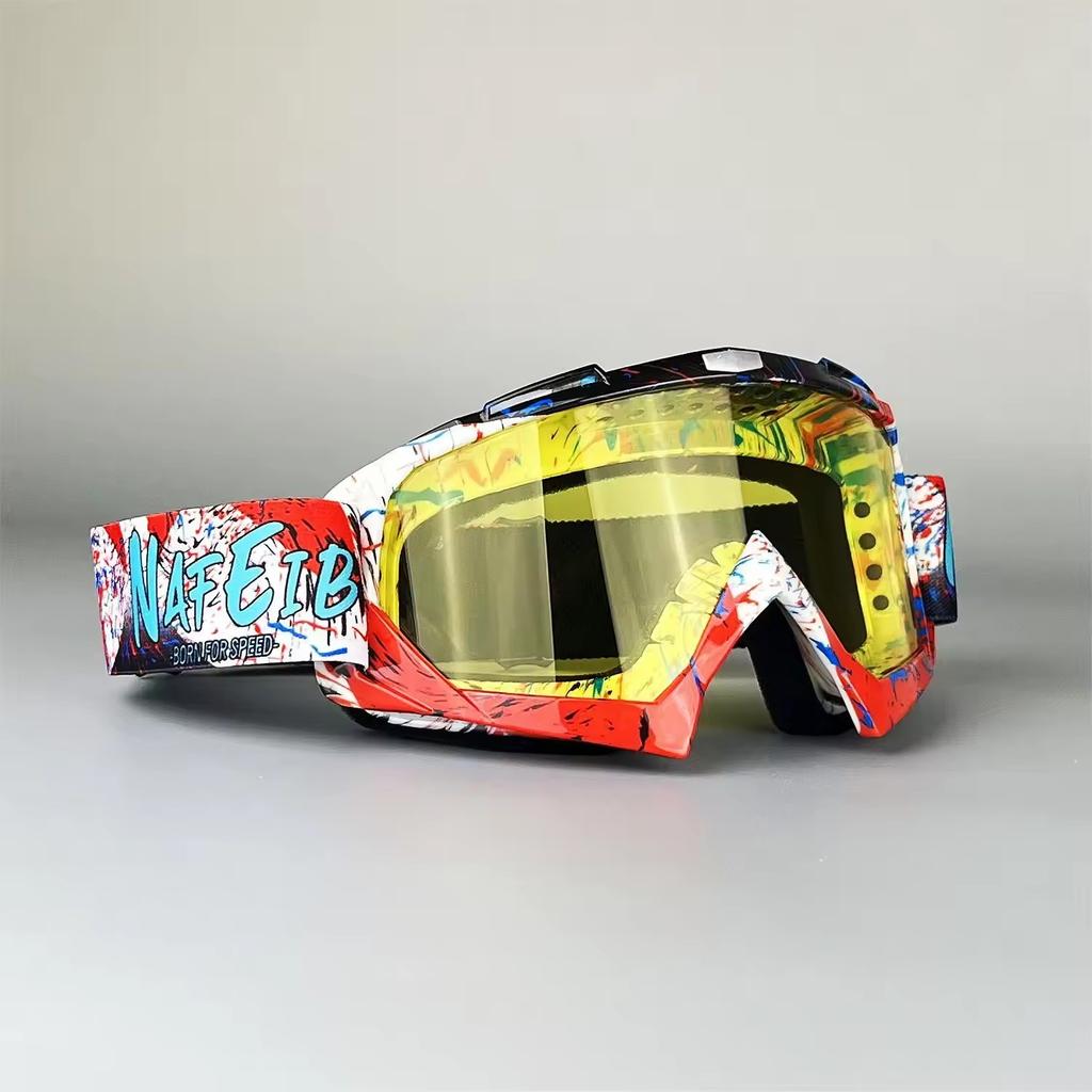 2026 Vibrant Frame Design Motocross Goggles UV400 Lens Lightweight Durable Adjustable Strap Outdoor Sports Riding Goggles