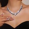 Luxury Sparkling Rhinestone Necklace Earrings Set, Temperament Versatile Necklace Earrings Bridal Jewelry