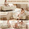 Storage Bench, Upholstered Bench with Corduroy Look, Wooden Legs and Rolled Armrests, Beige