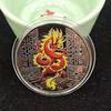 2 шт. памятная медаль китайского дракона 2024 год Дракона талисман зодиака круглый дракон металлическая коллекция монет фестиваль подарок на память