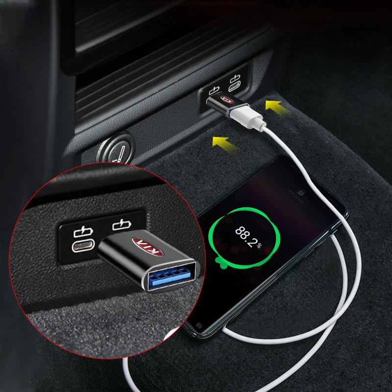 1 шт. Автомобильный USB Type-C Кабель-конвертер Зарядный адаптер Автоаксессуары Для Kia Rio Ceed Sportage Cerato Soul Sorento K2 K5 Flip